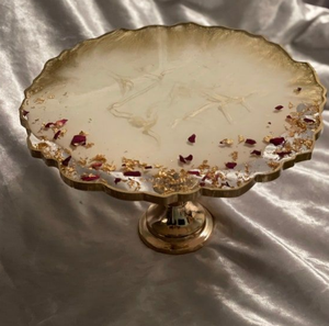 Marvelous Epoxy Resin 3 Tier <b>Cake</b> <b>Stand</b> With Gold Plated Metal Rod In Middle square Shaped <b>Stands</b> for Birthday and Parties Decor - Product Image 6