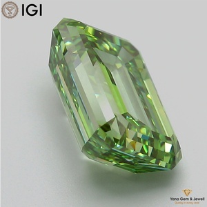 Diamant de laboratoire cultivé CVD de 3,02 carats, taille émeraude, clarté VVS2, couleur vert vif fantaisie, certifié IGI, pour un cadeau de bague époustouflant - Product Image 4