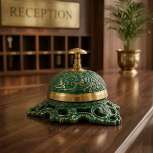 Cloche en laiton pour bureau, table, comptoir et réception, cloche d'appel décorative de style antique pour hôtel, restaurant, bureau, service client - Product Image 6