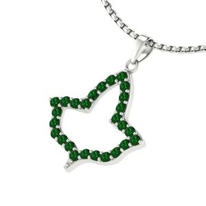 Collier en argent sterling avec pendentif feuille en cristal vert, bijou élégant pour femme, accessoire de mode, cadeau, à porter au quotidien, pièce maîtresse - Product Image 5