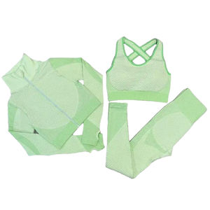 Conjunto de Yoga para Mujer, Talla Adulta, Color Sólido, Ropa Deportiva con Logotipo Frontal, Traje Deportivo para Correr y Hacer Ejercicio, Conjunto sin Costuras - Product Image 4
