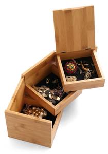 Boîte à bijoux en bois moderne écologique faite à la main, organisateur de rangement pour bijoux personnalisé pour bagues, boucles d'oreilles, colliers 182x128x85mm - Product Image 4