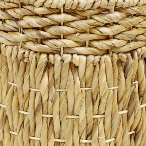 Round Water Hyacinth Storage Bins Set of 3 Natural Rattan Bohemian Style Indoor Outdoor Organizers <b>Stackable</b> Design for Sun - Product Image 6