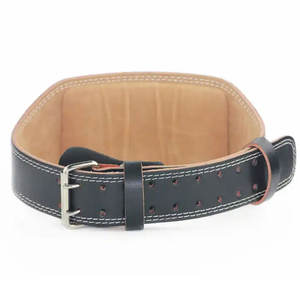 Ceinture de musculation en cuir rembourrée de 4 pouces avec boucle à double ardillon, accessoire de gym pour le soutien du dos et l'entraînement de soulevé de terre - Product Image 5