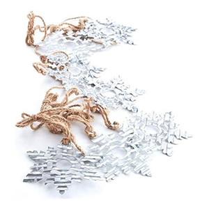 Adorno Rústico de Copo de Nieve de Metal Galvanizado, Placa Vintage de Zinc Corrugado con Detalles de Cuerda de Yute, Decoración Festiva para Árbol de Navidad o Puerta - Product Image 6