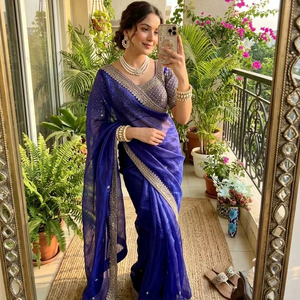 Lehenga Saree de Seda Georgette Vichitra de Primera Calidad, Listo para Usar, Tradicional para Bodas, Diwali, Invierno, Verano, Primavera, Fiestas Étnicas - Product Image 1