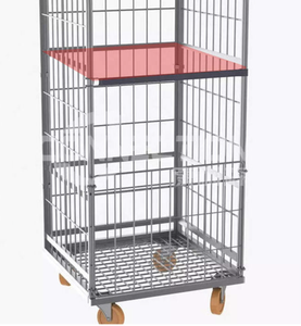 Estante de Almacenamiento Plegable de Malla de Alambre de Acero Galvanizado con Ruedas, de un Solo Nivel, Tipo Vertical, Diseño Moderno para Talleres y Almacenamiento de Artículos Diversos - Product Image 2