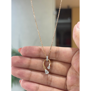 Collier pendentif de luxe en or 14 carats avec diamant de laboratoire de 0,55 ct de style fer à cheval supérieur, design ouvert contemporain, cadeau de mariage - Product Image 2