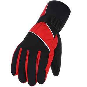 Guantes de esquí con dedos completos, negros, de poliéster, con aislamiento térmico, cierre de gancho y bucle, unisex, para invierno y actividades al aire libre - Product Image 3