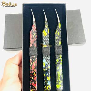 <b>Professional</b> Semi Curved Eyelash Extension Tweezers Double Tone Paper Coated Stainless Steel Durable Custom Logo Salon Use - Product Image 6