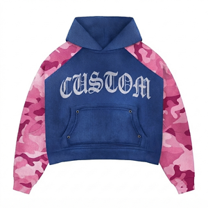 Sweat-shirt unisexe décontracté personnalisé bleu hiver, imprimé sérigraphié, respectueux de l'environnement, avec manches raglan unies, coupe classique - Product Image 1