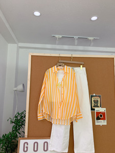Blusa de Lino Ligera para Mujer L814, Tejido Transparente, Cuello con Botones, Manga Larga, Corte Holgado, Informal, Transpirable - Product Image 5