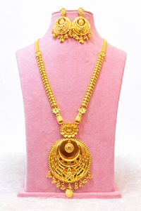 18K <b>Gold</b> Plated Dubai Vintage Fashion Jewelry Necklace <b>Set</b> Earrings <b>Bangles</b> Combs Brooches Copper Material Bulgaria - Product Image 3