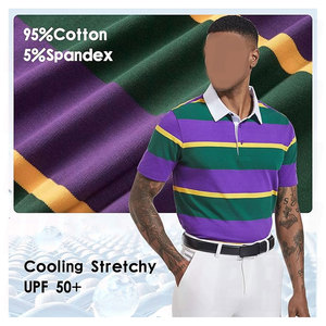 Polo de rugby streetwear en tissu piqué, personnalisé, à manches courtes, rayé, pour hommes - Product Image 6