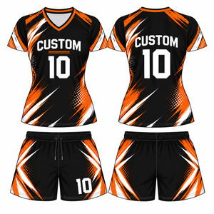 <b>Girls</b> Soccer Uniforms <b>Football</b> Jersey Pro Set Thick Padded Shirt Shorts Quick Dry Plus Size - Product Image 2