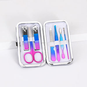 Anaaif Enterprises 7/10/12/15 Piece 1 Dazzle Double-Color Stainless Steel Professional Luxurious Manicure <b>Pedicure</b> <b>Set</b> for Adult - Product Image 5