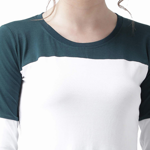 TRENDION APPARELS Camiseta de Manga Larga Personalizada para Mujer, Diseño Color Block, 100% Mezcla de Algodón, Estilo Casual, Ropa Deportiva, Corte Regular - Product Image 6