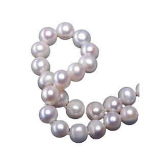 Collier de perles rondes d'eau douce Tilian de 9 à 10 mm avec des défauts, associé à des boutons plaqués or cuivre pour maman - Product Image 5