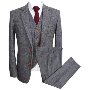 Traje de Negocios de Alta Calidad con MOQ Bajo, Corte Entallado, Estilo Versátil, Conjunto de Tres Piezas de Lujo para Anfitrión de Banquetes - Product Image 4