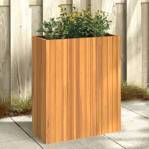 Jardinière en bois d'acacia massif naturel 23,2 x 10,8 x 27,6 pouces Pots et jardinières à fleurs - Product Image 1