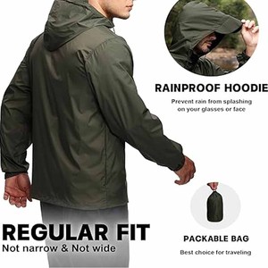 Chaquetas Impermeables para la Temporada de Lluvia con Cierre y Capucha, con Logotipo Personalizado en Venta, subidas por Dress Sports - Product Image 4