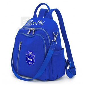 Custom Zeta Phi Beta Sorority <b>Backpack</b> embroidered logo Casual Style <b>Large</b> Capacity <b>Backpack</b> for girls with polyester lining - Product Image 1