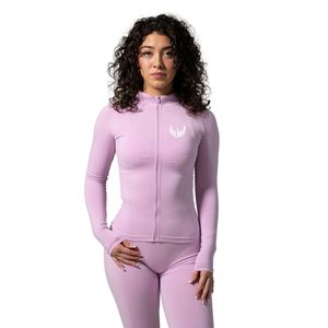 Women's Baby Pink Full Zip Performance <b>Jacket</b> Long Sleeve Breathable Stretch Running Gym <b>Workout</b> Fitness Activewear <b>Jacket</b> - Product Image 1