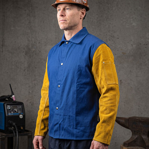 Veste de soudeur en cuir de vachette de haute qualité, équipement de protection certifié CE, imperméable et ignifuge, pour la sécurité industrielle - Product Image 2