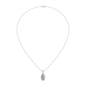 Élégant pendentif ovale en diamant de laboratoire certifié IGI, en or jaune, rose, blanc ou argent, avec chaîne ajustable assortie - Product Image 5