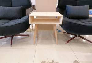 Mesa Auxiliar de Madera Maciza que Ahorra Espacio, Mesa Auxiliar de Madera Hecha a Mano con Estante de Almacenamiento, Mueble para Sala de Estar, Dormitorio, Mesa de Noche - Product Image 3