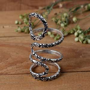 Handmade 925 Sterling <b>Silver</b> Triple Loop Arthritis Splint <b>Ring</b> - <b>Adjustable</b> Multi-Joint Finger Support - Product Image 3