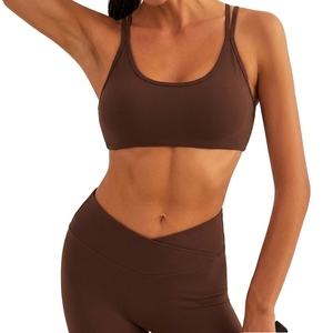 Women <b>Racerback</b> Sports <b>Bra</b> Medium Support Padded Quick Dry Gym Fitness Training Custom Logo Activewear Supplier - Product Image 1