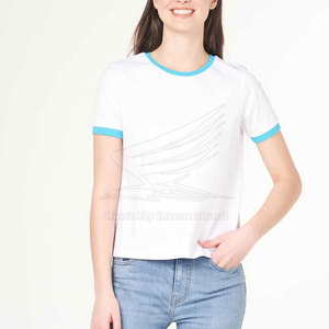 T-shirt pour femme en toile décontractée d'été avec impression de logo personnalisé, manches courtes, 100% coton respirant - Product Image 2