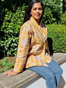 100% Cotton Bath Robe Beach Kimono Dressing Gown <b>Cardigan</b> Floral Butterfly Winter Dress V-neck Drawstring Closure Breathable - Product Image 6