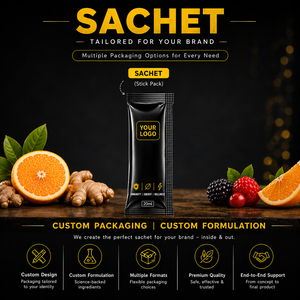 Custom Supplement Sachet Packaging | Private Label Powder Stick Packs | OEM & ODM Manufacturing Services - Product Image 2