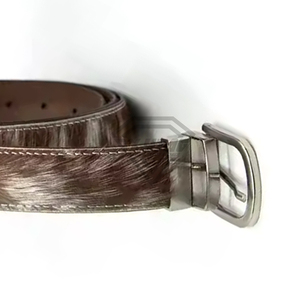 Cinturones de Cuero con Pelo de Vaca para Hombre |   Cinturones de Cuero Genuino Personalizados de Lujo |   Fabricante de Cinturones con Estampado Animal a la Moda - Product Image 2
