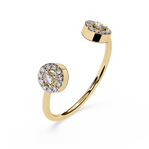 แหวนวงเปิดคลาสสิกประดับเพชรทรงกลมเพาะเลี้ยงในห้องปฏิบัติการ ทองคำแท้ 14K สำหรับเป็นของขวัญ งานแต่งงาน งานหมั้น และวันครบรอบ - Product Image 1