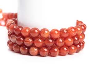 ลูกปัดหินอาเกตสีแดงส้มทรงกลมเกรดคุณภาพสำหรับทำเครื่องประดับ สร้อยข้อมือ สร้อยคอ งานฝีมือ DIY - Product Image 3