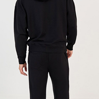 Ensemble survêtement personnalisable pour homme, sweat à capuche de haute qualité, noir, en molleton, pour l'hiver, grandes tailles, avec logo imprimé