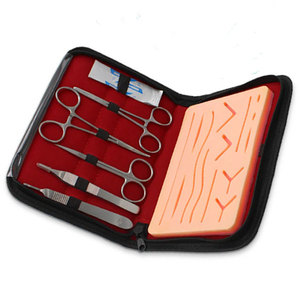 Complete Electric Suture Practice Kit Stainless Steel Instruments Pre-Cut Wounds <b>Pad</b> for Medical Veterinary Student Training - Product Image 2