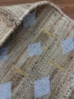 Handgewebter Natürlicher Jute-Teppich Geometrisches Rautenmuster Boho Dekorativer Teppich für Wohnzimmer Schlafzimmer Heim-Dekoration