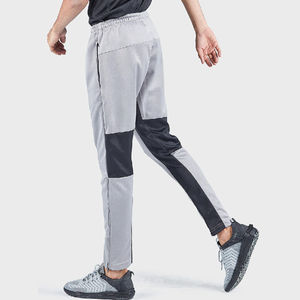Pantalon de survêtement gris pour homme, taille élastique, bande latérale, tricoté, respirant, décontracté, pour l'automne - Product Image 4