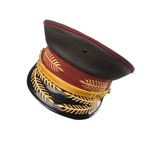 หมวกปักลายใบโอ๊คสีทองด้วยมือ พร้อมปีกหมวกและอุปกรณ์เสริม ผู้ผลิตหมวกปีกใบโอ๊คคู่ - Product Image 5