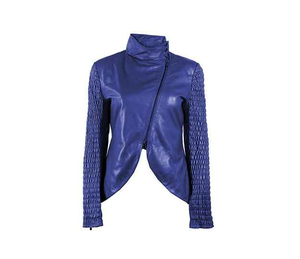 Blouson Moto Femme Populaire en Peau de Mouton Véritable Respirant, Satin Anti-Plis, Séchage Rapide, Rembourré en Polyester, Rivets, Printemps Automne - Product Image 3