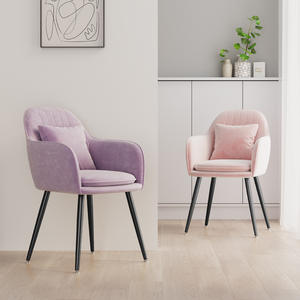 Chaise de salle à manger moderne en velours avec pieds en métal, <span class=keywords><strong>fauteuil</strong></span> rembourré pour café, restaurant, salon et mobilier d'hôtel - Product Image 4