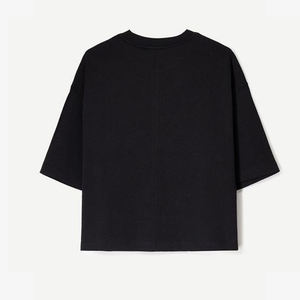 Camiseta de algodón 100% personalizada, de manga corta, corte holgado y extragrande, con logo OEM, antiencogimiento, para mujer, talla grande, con hombros caídos. - Product Image 5