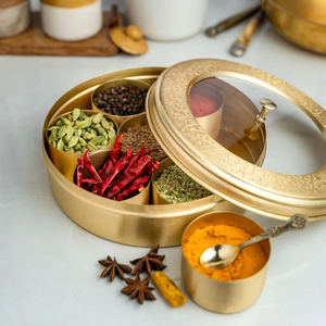 Traditional Brass Spice <b>Box</b> Eco-Friendly Masala <b>Box</b> Brass Spice <b>Box</b> Affordable Price - Product Image 4