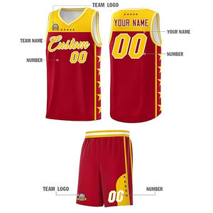 Conjunto de Camisetas y Pantalones Cortos de Baloncesto Personalizados con Logotipo, Nombre, Número, Sublimación, Bordado 3D, 100% Poliéster, Unisex, para Campus - Product Image 2