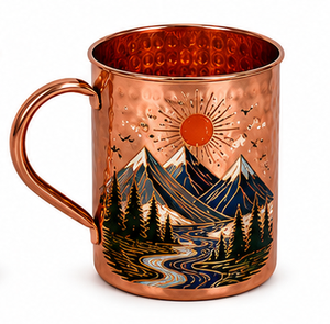 Handmade Hammered Copper <b>Mug</b> with Royal <b>Elephant</b> Enamel Print Design | Decorative Moscow Mule <b>Mug</b> | Ethnic Copper Drinkware Gift - Product Image 6