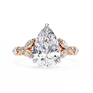 Bague de fiançailles ovale en or 14 carats avec diamant de laboratoire personnalisé, diamant CVD certifié IGI, style vintage classique pour femme - Product Image 1